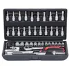 Image de KS TOOLS 911.0646 Jeu de douilles à tête carrée, Acier chrome-vanadium, avec fonction de crantage, Nbre/outils: 46, Entraînement: 1/4pouce