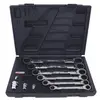 Image de KS TOOLS 503.4560 Kit de clés polygonales doubles à cliquets Ouverture de la clé: 19, Acier chrome-vanadium, avec adaptateur, Nombre de dents (mécanisme à cliquet): 72