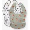 Image de Lot de 2 bavoirs avec poche LÄSSIG Little Forest little forest renard - vert ol
