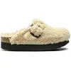Image de Sabots femme Papillio Boston Big Buckle Platform Fur Blanc 42 Étroit 1017677