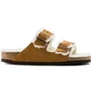 Image de Sandales Birkenstock Arizona Vl Mink Lammfell Marron 36 Étroit 1001135