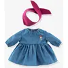 Image de Robe en jean et foulard pour poupon bleu