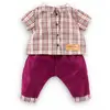 Image de Chemise À Carreaux & Pantalon petit Explorateur Pour Poupon 30 Cm Bordeaux