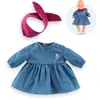 Image de Robe En Jean Manches Longues & Foulard Petit Explorateur Pour Poupon 36 Cm Multicolore