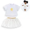 Image de Ensemble Jupe & T Shirt Crème Et Or Pour Poupée Ma Corolle Multicolore
