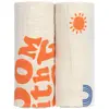 Image de Lot De 2 Maxi Langes Beige, Orange, Bleu