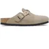 Image de Sabots cuir femme Birkenstock Boston Braided Suede Marron 37 Étroit 1026694