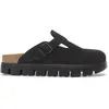 Image de Sabots femme Papillio Boston Chunky Suede Leather Noir 38 Étroit 1028317