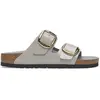 Image de Sandales en cuir suédé naturel à grosse boucle femme Birkenstock Arizona Gris 37 Étroit 1029391