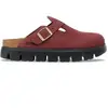 Image de Sandales en cuir suédé épais femme Papillio Boston Rouge 36 Étroit 1030400