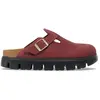 Image de Sandales en cuir suédé épais femme Papillio Boston Rouge 41 Étroit 1030400