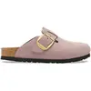 Image de Sandales en cuir nubuck à grosse boucle femme Birkenstock Boston Violet 43 Étroit 1030544