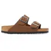 Image de Sandales en cuir suédé à semelle souple Birkenstock Arizona Marron 41 Étroit 1030865