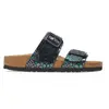 Image de Sandales à boucle coussinée synthétique femme Birkenstock Sydney Noir 38 Étroit 1030932