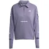 Image de T-shirt de course pour femmes ADIDAS adi365 Warm, demi-zip, couleur violette, en parfait état (occasion). Taille M en occasion ou reconditionné