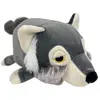 Image de Peluche Nemu Nemu Loulou Le Loup (18 Cm) Gris, Blanc, Noir