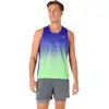Image de ASICS Road Fade Maillot de course Hommes-bleu, vert, Taille S