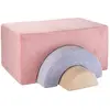 Image de Ensemble De Jeu Enfant - Arc-en-ciel - Pouf Velours Côtelé Pink Mousse