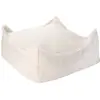 Image de Pouf Enfant Ottoman Carré - Coussin De Sol Déhoussable En Teddy Cream White