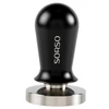 Image de Tampon dynamométrique SORSO Barista, en acier inoxydable, avec manche en aluminium, 58 mm   noir