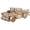 Image de Pick-up Bûcheron En Bois À Construire   Maquette Mécanique 3d Inspirée Des Camions Vintage Des Années 1950 Brown