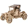 Image de Voiture Rétro Ugr-t En Bois À Construire   Maquette Mécanique 3d Avec Moteur À Ressort Brown