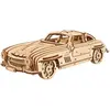 Image de Coupé Sport À Aileron   Maquette En Bois À Construire, Puzzle 3d Mécanique Avec Portes Papillon Brown