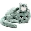 Image de Peluche Miaou Le Chat Maman Et Bébé Menthe (32 Cm) Vert D'eau, Noir, Blanc