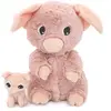 Image de Peluche Cochon Maman Et Son Bébé Rose Rose