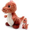 Image de Peluche T-rex Maman Et Son Bébé Rouge