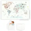 Image de Tapis Puzzel, Boîte De Rangement & Mini Maison - Worldmap Carte Du Monde