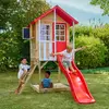 Image de Maisonnette Sur Pilotis Balcon Et Glissière Coquelicot Bois Fsc® Marron - Rouge - Blanc