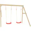 Image de Bras De Portique 2 Balançoires Bois Fsc® Marron - Rouge