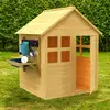 Image de Maisonnette Avec Plancher Et Cuisine Bouton D'or Cottage Bois Fsc® Marron - Bleu