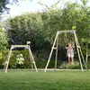 Image de Portique Balançoire 2 En 1 Évolutif Forest Acorn Bois H200cm Marron - Bleu - Gris - Vert