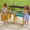Image de Cuisine D'extérieur Pour Enfant Junior Chef Bois Fsc® Marron - Bleu - Noir