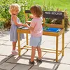 Image de Cuisine D'extérieur Pour Enfant Bois Fsc® Marron - Bleu - Noir