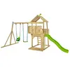 Image de Aire De Jeux Portique Fauteuil Bébé Kingswood Bois Fsc® Marron - Bleu - Vert