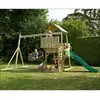 Image de Aire De Jeux Balançoire Nid Kingswood Bois Fsc® Marron - Bleu - Noir - Vert