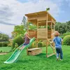 Image de Cabane Sur Pilotis Avec Toboggan Cimes Bois Fsc® Marron - Vert