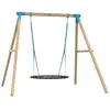 Image de Portique Balançoire Nid Amarante Bois H243cm Marron - Bleu - Vert