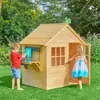 Image de Maisonnette Cabane Enfant + Cuisine Extérieure Refuge Bois Fsc® Marron - Bleu - Noir