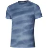Image de Mizuno DryAeroFlow Graphic Maillot De Course Hommes-Bleu,Bleu Clair, Taille S