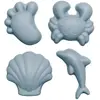 Image de Set De 4 Moules De Plage En Silicone Souple Bleu Gris Gris