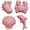 Image de Set De 4 Moules De Plage En Silicone Souple Rose