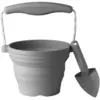 Image de Seau Pliable En Silicone Avec Truelle   Jouet De Jardin Et De Plage Souple Et Coloré Grey