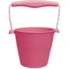 Image de Seau De Plage En Silicone Souple Rouge Cerise