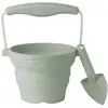 Image de Seau Pliable En Silicone Avec Truelle   Jouet De Jardin Et De Plage Souple Et Coloré Sage Green