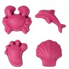 Image de Set De 4 Moules De Plage En Silicone Souple Cherry Red
