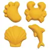 Image de Set De 4 Moules De Plage En Silicone Souple Jaune